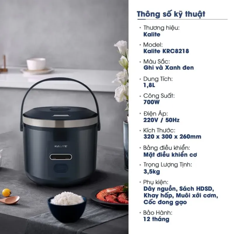 Nồi cơm điện đa năng KALITE KRC8218 – Cơm ngon, cháo nhừ, soup sánh mịn 584905