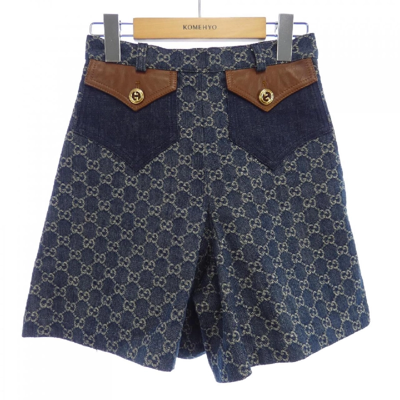 Quần short denim hữu cơ đã giặt GUCCI 652661 XDBLL 649011