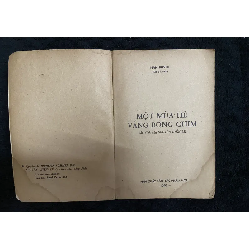 Một mùa hè vắng bóng chim- Han Suyin, do Nguyễn Hiến Lê dịch.  1025164