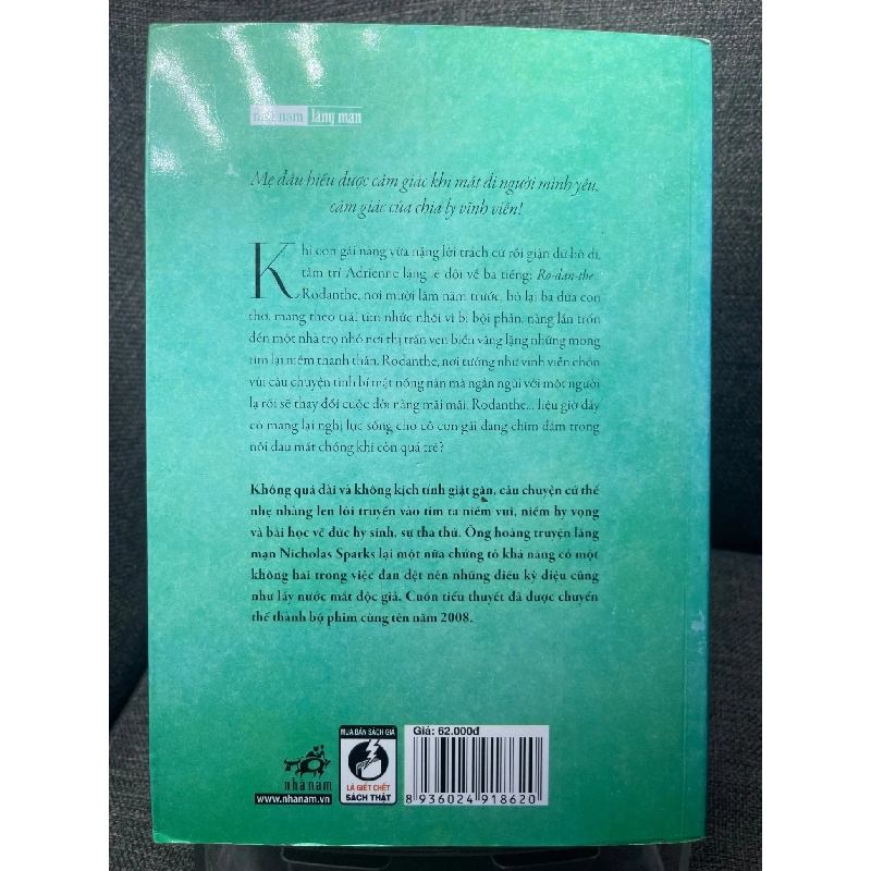Những đêm ở Rodanthe Nicholas Sparks 2012 mới 85% ố viền nhẹ HPB1305 914359