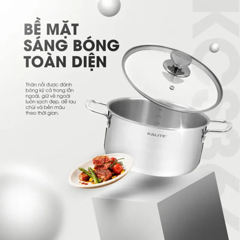 Bộ 3 nồi inox liền khối KALITE KCS366 – Bộ 3 size 18-20-24cm linh hoạt 782563