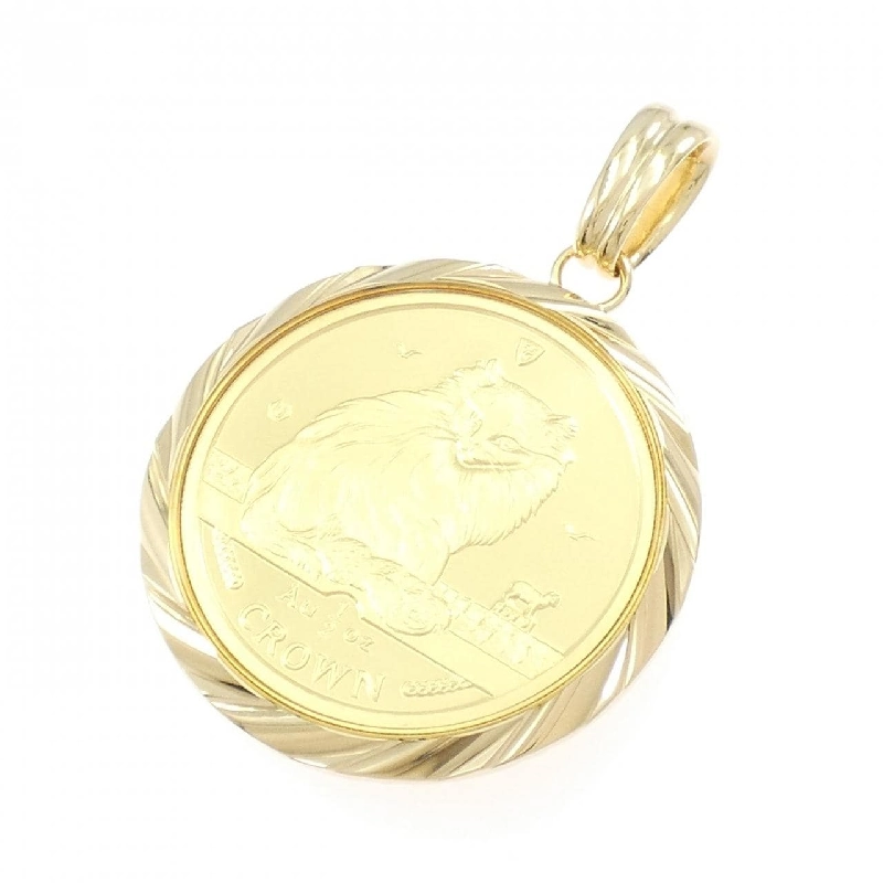K18YG(枠) Đồng xu Mặt dây chuyền - Hàng hiệu Chính hãng 865196