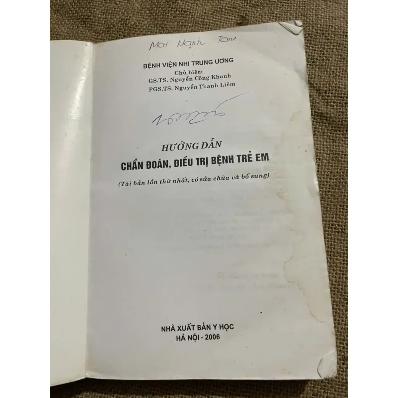 HƯỚNG DẪN CHẤN ĐOÁN BỆNH TRẺ EM-GS.TS. Nguyễn Công Khanh, PGS.TS. Nguyễn Thanh Liêm 571811