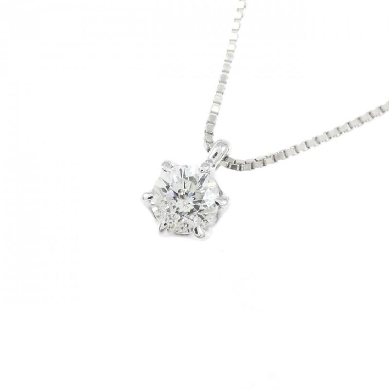K18WG/750WG Solitaire Diamond Necklace 0.20CT - Hàng hiệu Chính hãng 859740