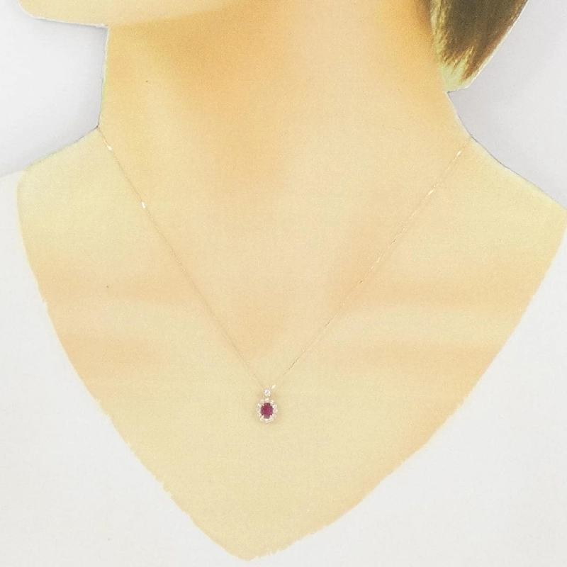 Dây chuyền ruby K18YG 0.29CT - Hàng hiệu chính hãng 862414