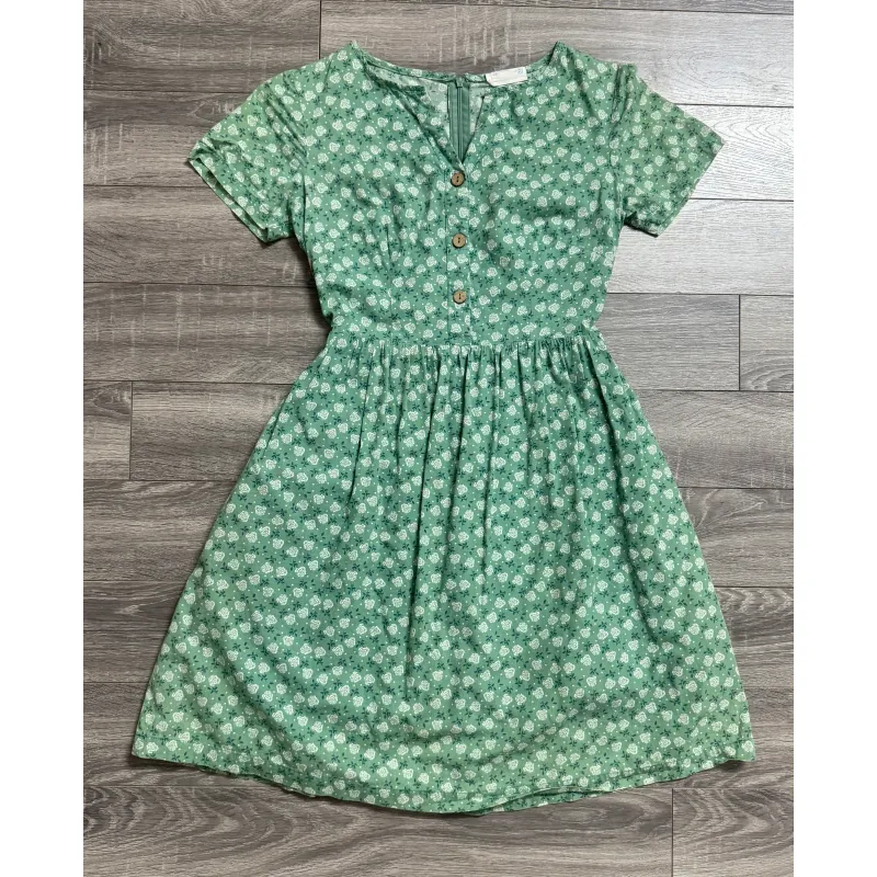 Váy thô hoa nhí xanh Lá in hoa, size S, M, L, eo 76 1027744