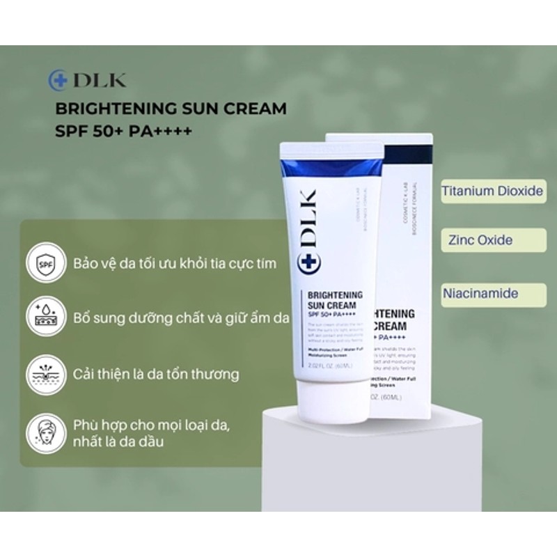 Kem chống nắng DLK Brightening Sun Cream SPF 50+ PA++++ Tube 60ml 193626