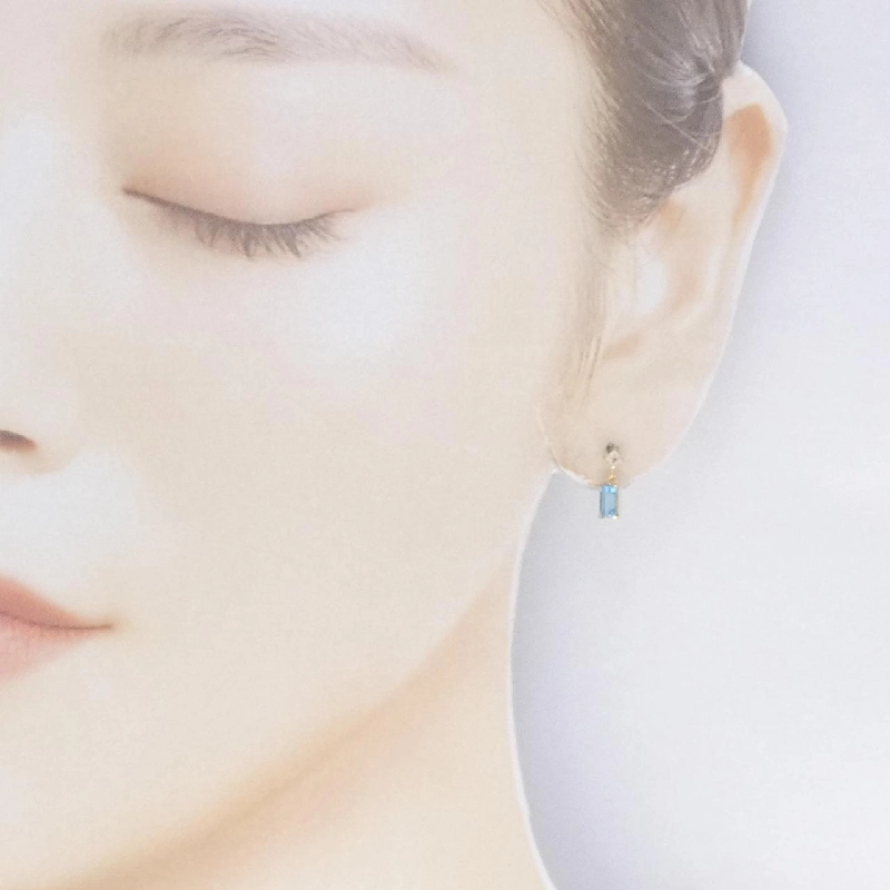 K18YG Blue Topaz Earrings - Hàng hiệu Authentic 870356