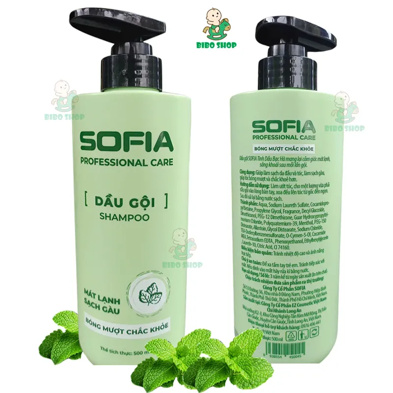 DẦU GỘI, DẦU XẢ TINH DẦU BẠC HÀ SOFIA (500ML/1Chai) - MÁT LẠNH SẠCH GÀU 553585