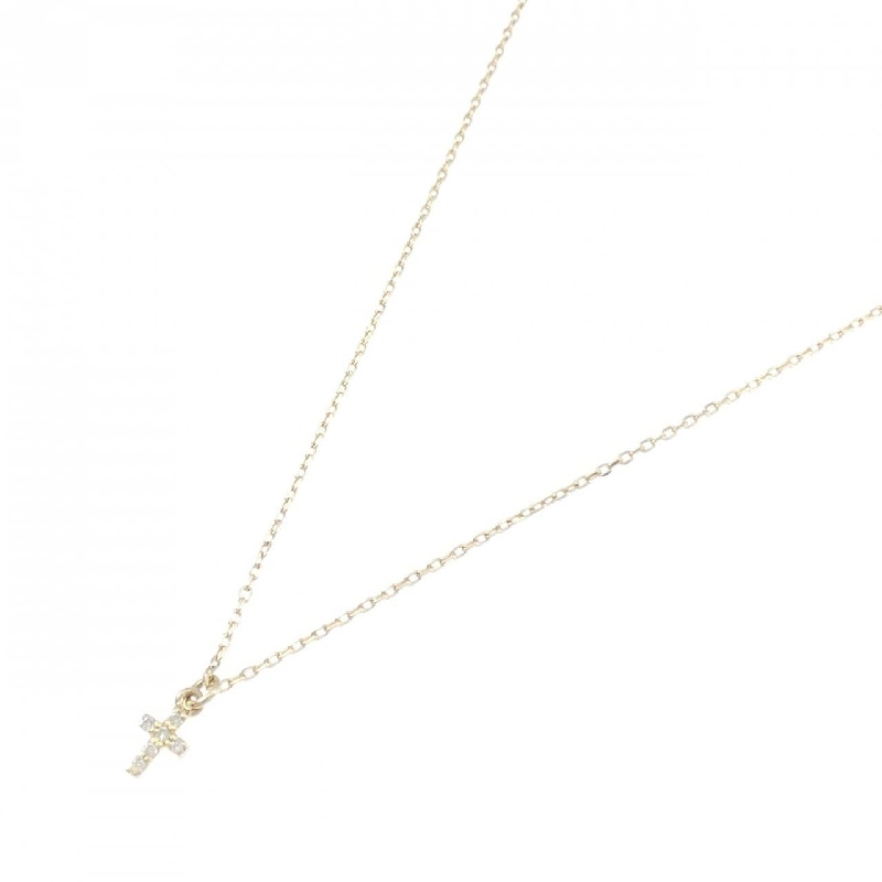 K10PG Vòng cổ kim cương chéo 0.033CT - Hàng hiệu Authentic 858458