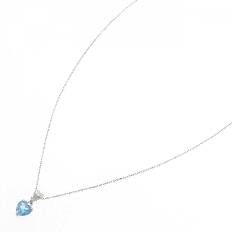 K10WG Heart Blue Topaz Necklace - Hàng hiệu Authentic 857475