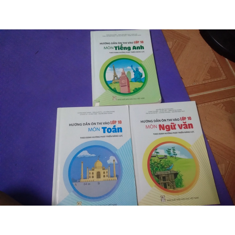 Sách Hướng dẫn ôn thi 10:Toán(100%),Văn(100%),Anh (88%). 462206