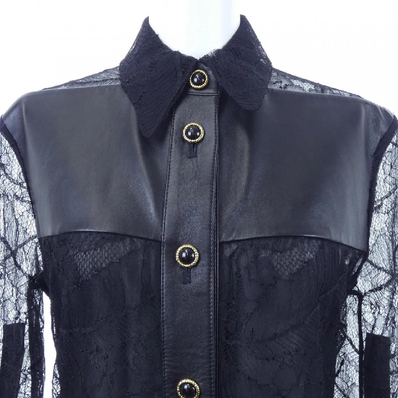 Áo đầm LOUIS VUITTON Feather Lace và Da FMLD94NN4 - Hàng hiệu Authentic 812726