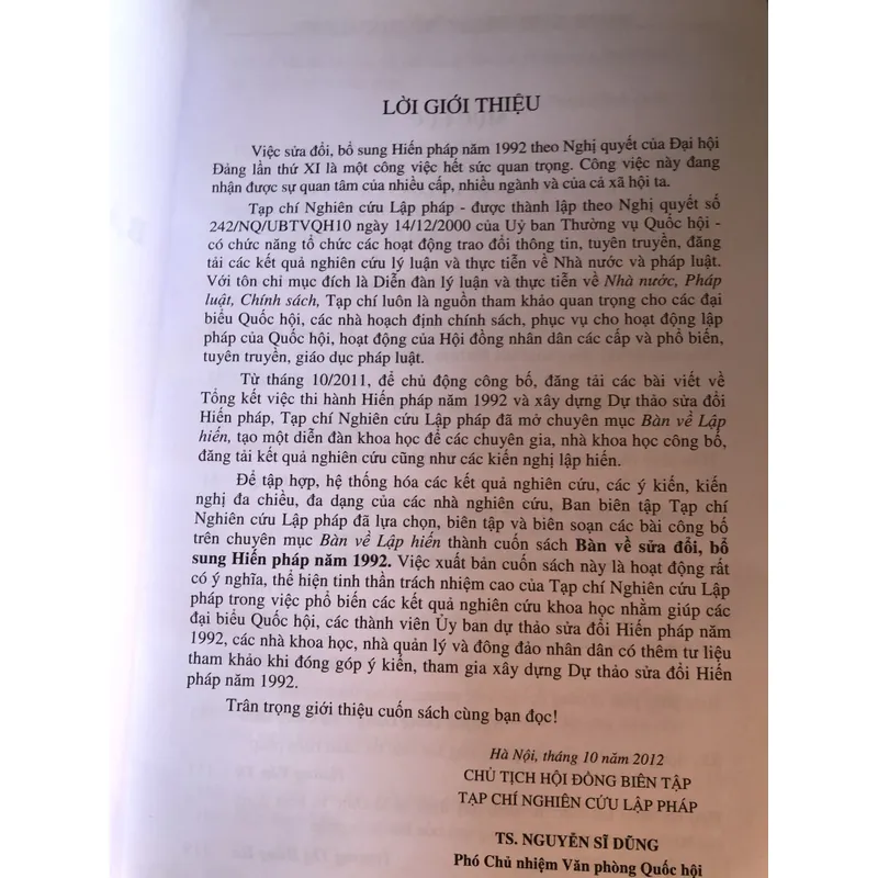 Bàn về sửa đổi và bổ sung Hiến pháp 1992 711648