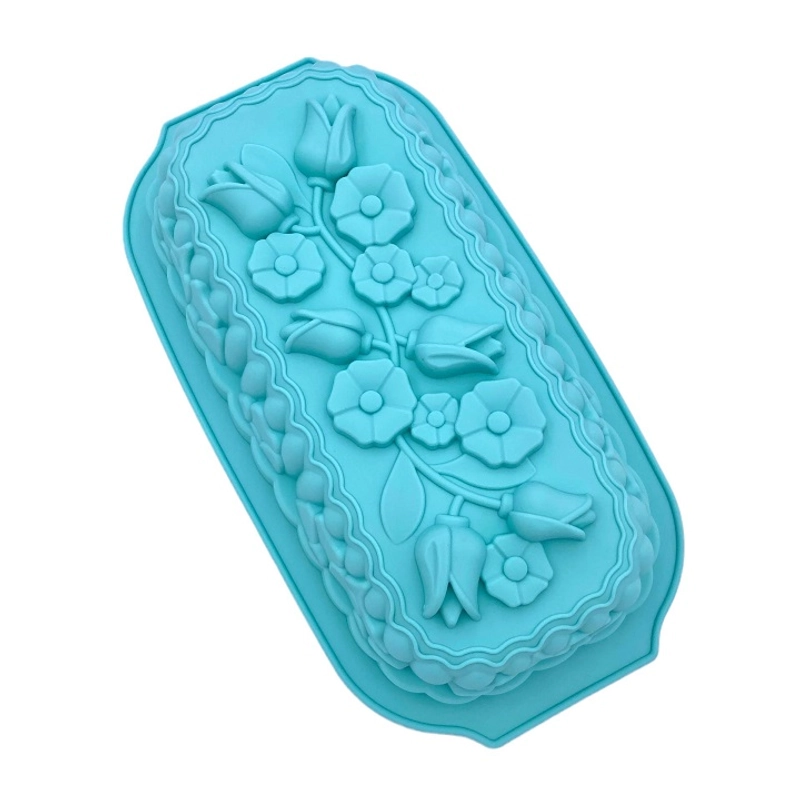 Khuôn silicon làm bánh, rau câu, bánh mì hình chữ nhật các loại hoa - Loại 32 cm - 1127 338384