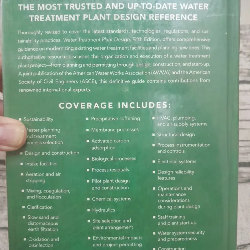 Sách ngoại văn. Water Treatment Plant Design. 5th. American WaterWork Ass. and ASCE 644564