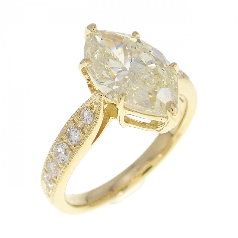 Nhẫn kim cương K18YG 2.637CT LY I1 cắt Marquise - Hàng hiệu Authentic 879484