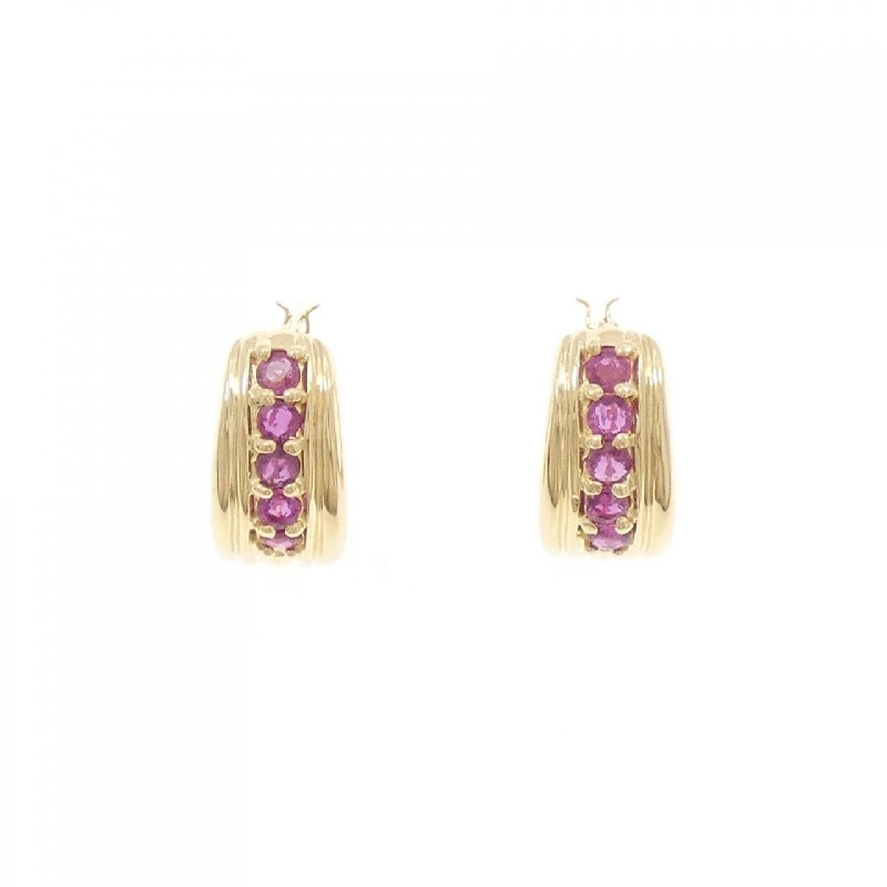 K18YG Bông tai Ruby - Hàng hiệu Chính hãng 871076