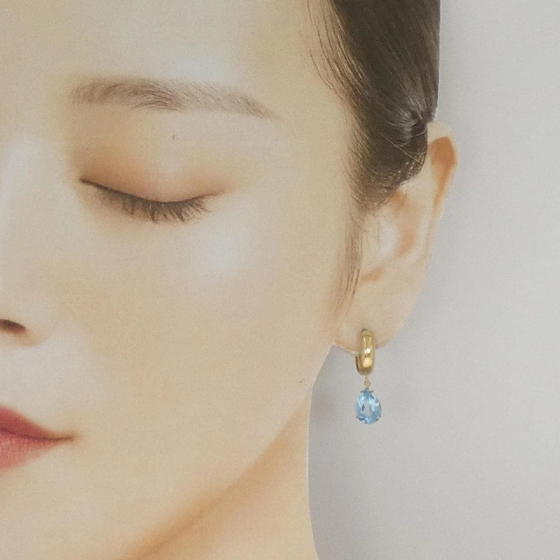 K18YG Blue Topaz Bông tai - Hàng hiệu Chính hãng 868075