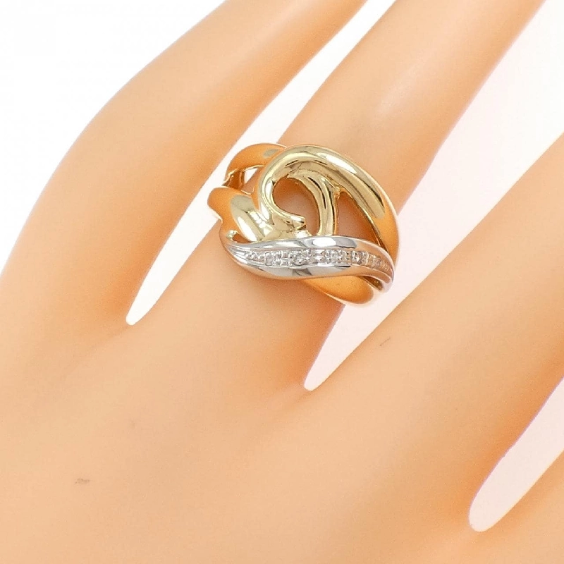 Nhẫn kim cương K18YG/PT900 0.03CT 668717