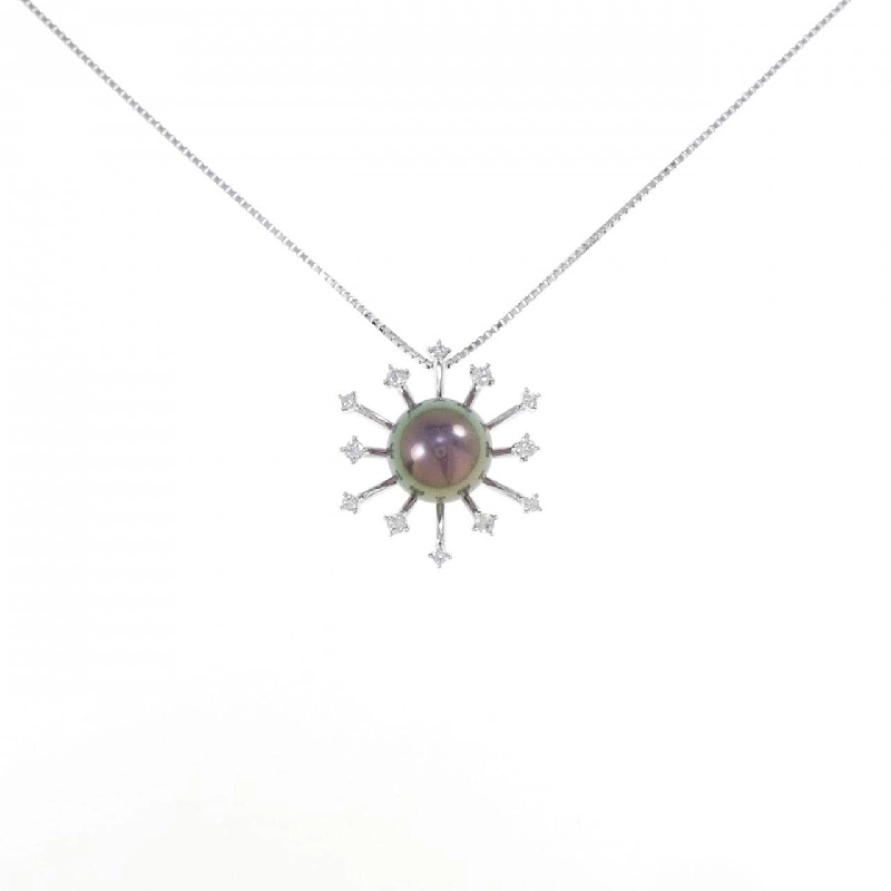 K18WG Ngọc trai đen dây chuyền 9mm - Hàng hiệu Chính hãng 856563