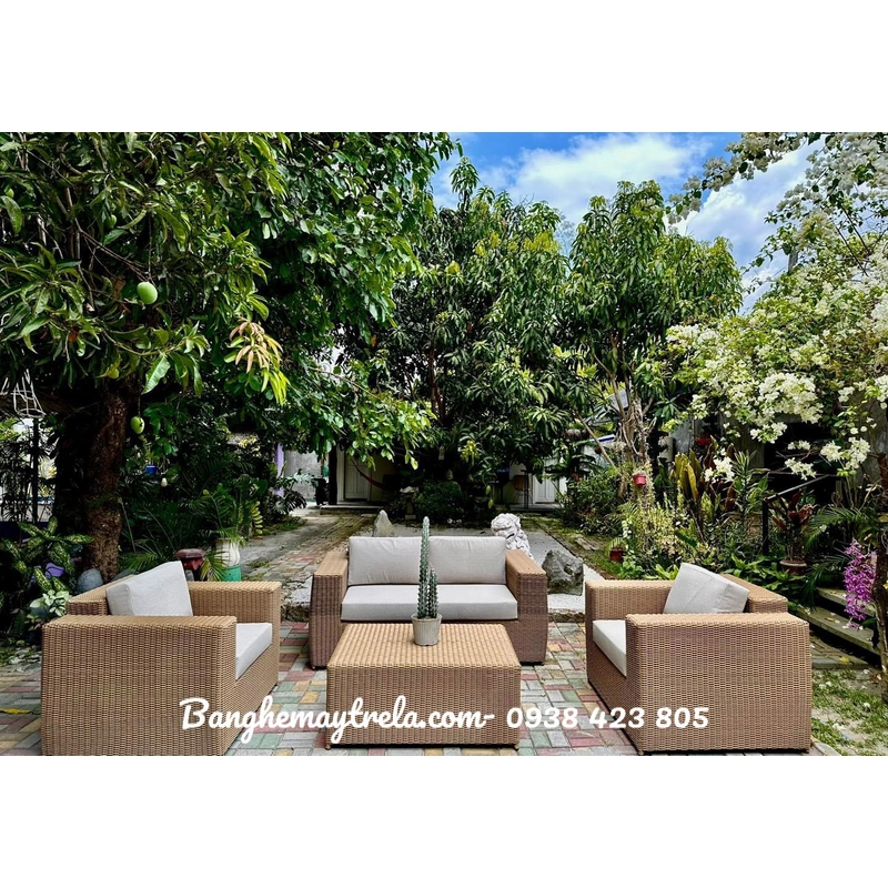 Sofa vuông nhựa giả mây 526349