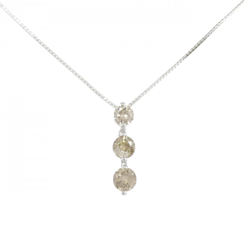 K18WG Dây chuyền kim cương ba viên 1.069CT - Hàng hiệu Chính hãng 861499