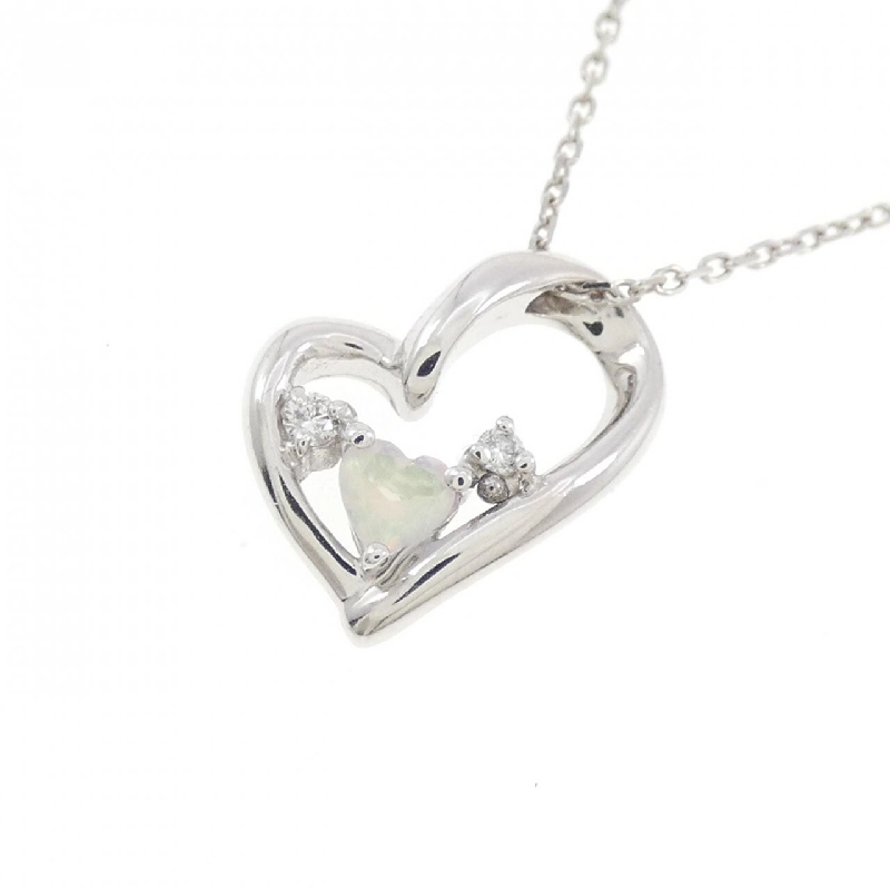 4゜C Hình trái tim - Dây chuyền ngọc opal tổng hợp - Hàng hiệu Authentic 843866