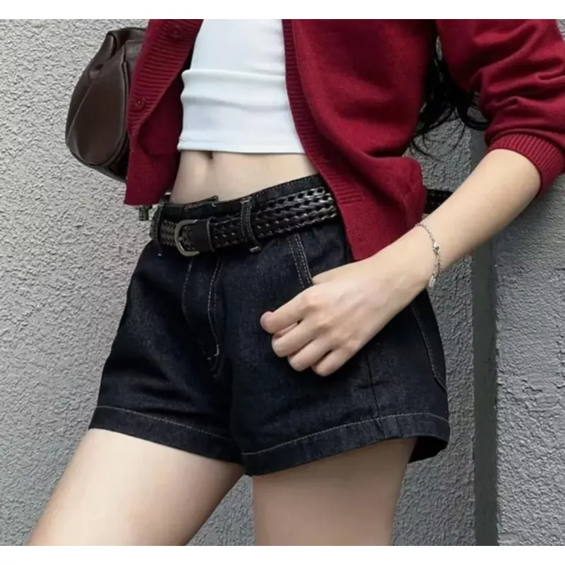 QUẦN SHORT NGẮN NỮ CẠP TRỄ CALEM CLUBC CHẤT LIỆU JEAN - MÀU XANH THAN 738905