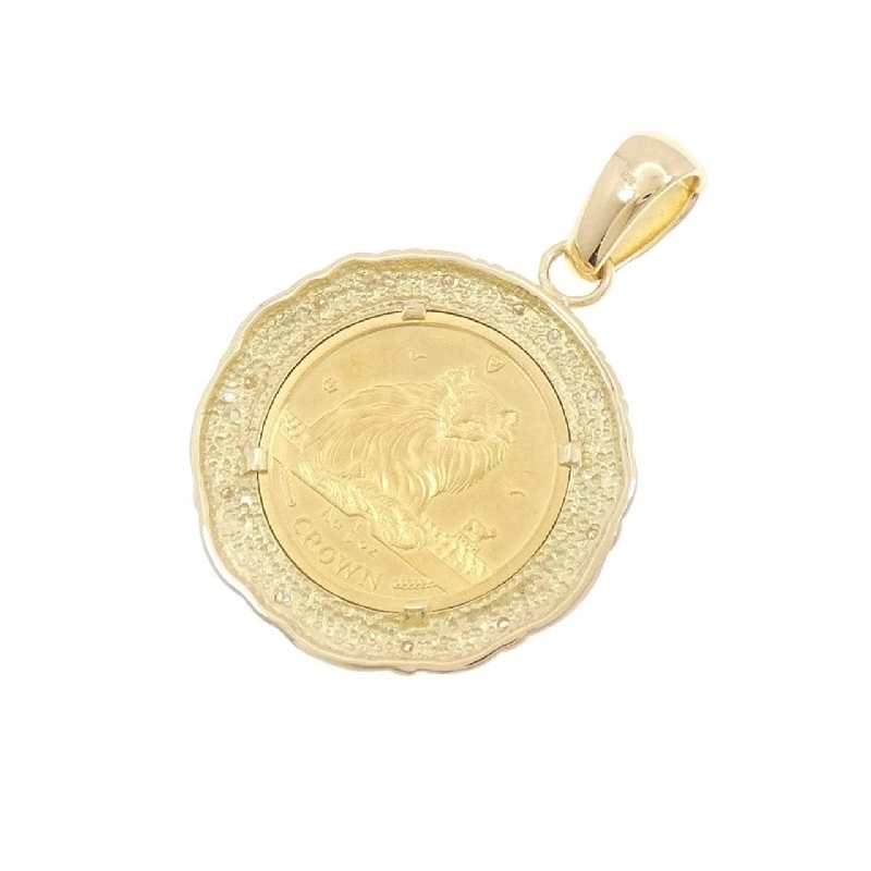 K18YG(khung) Dây chuyền đồng xu kim cương - Hàng hiệu Authentic 871745