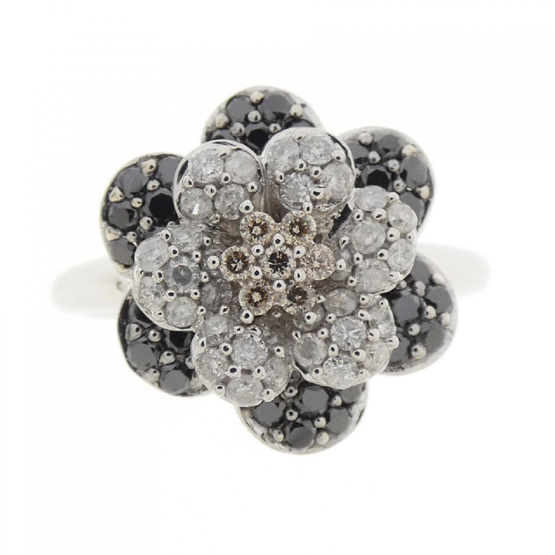 Nhẫn kim cương hoa K18WG/K18BG 665431