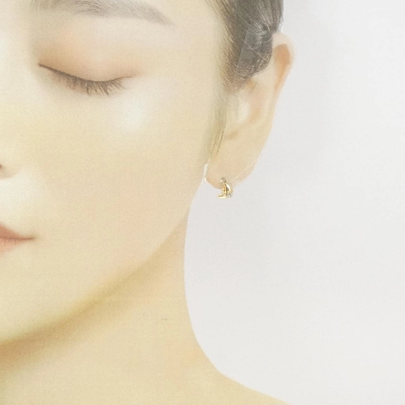 K18YG Mặt trăng Aquamarine Bông tai - Hàng hiệu Chính hãng 868849