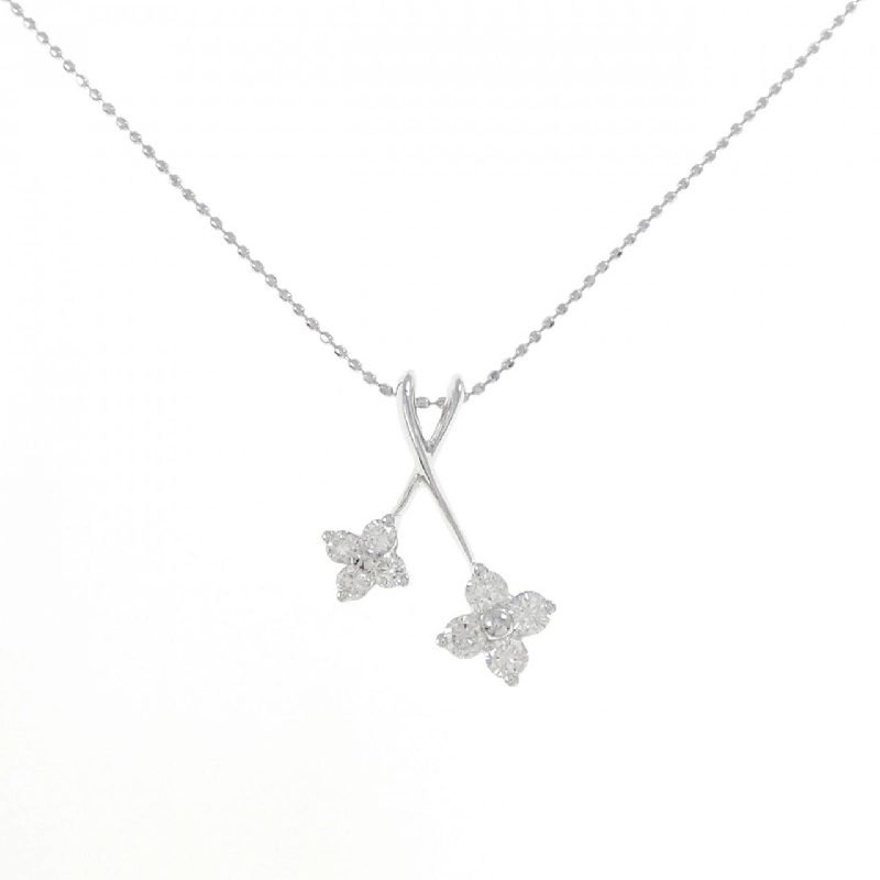 Dây chuyền kim cương hoa 750WG/K18WG 0.32CT - Hàng hiệu Authentic 859874