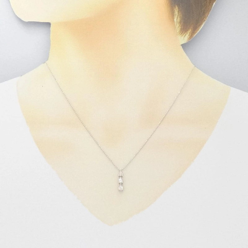 K18WG Dây chuyền kim cương ba viên 0.40CT - Hàng hiệu Chính hãng 862874