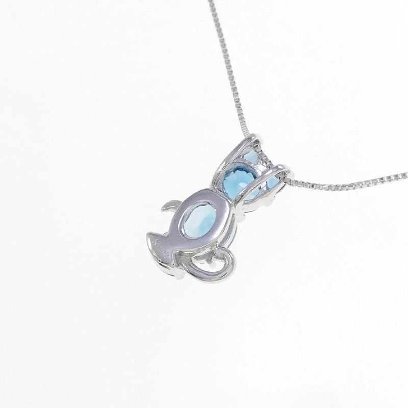 K14WG/K18WG Mèo Blue Topaz Dây Chuyền - Hàng hiệu Chính hãng 861439