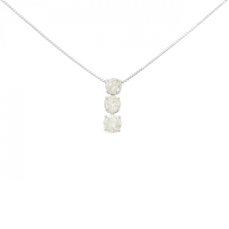 K18WG Ba viên kim cương dây chuyền 1.03CT - Hàng hiệu Authentic 862732