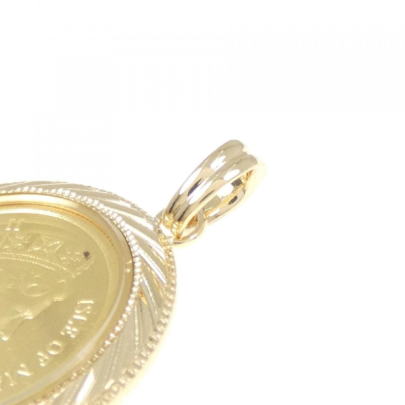 K18YG(枠) Mặt dây chuyền đồng xu - Hàng hiệu Authentic 866668