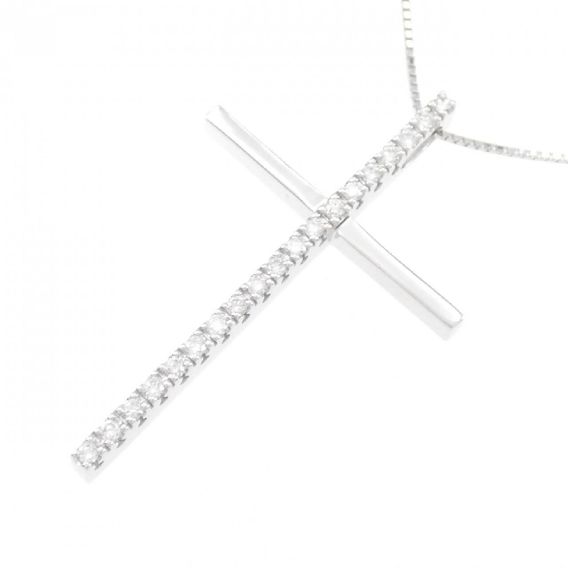 K18WG Dây chuyền kim cương chéo 0.28CT - Hàng hiệu Chính hãng 863273