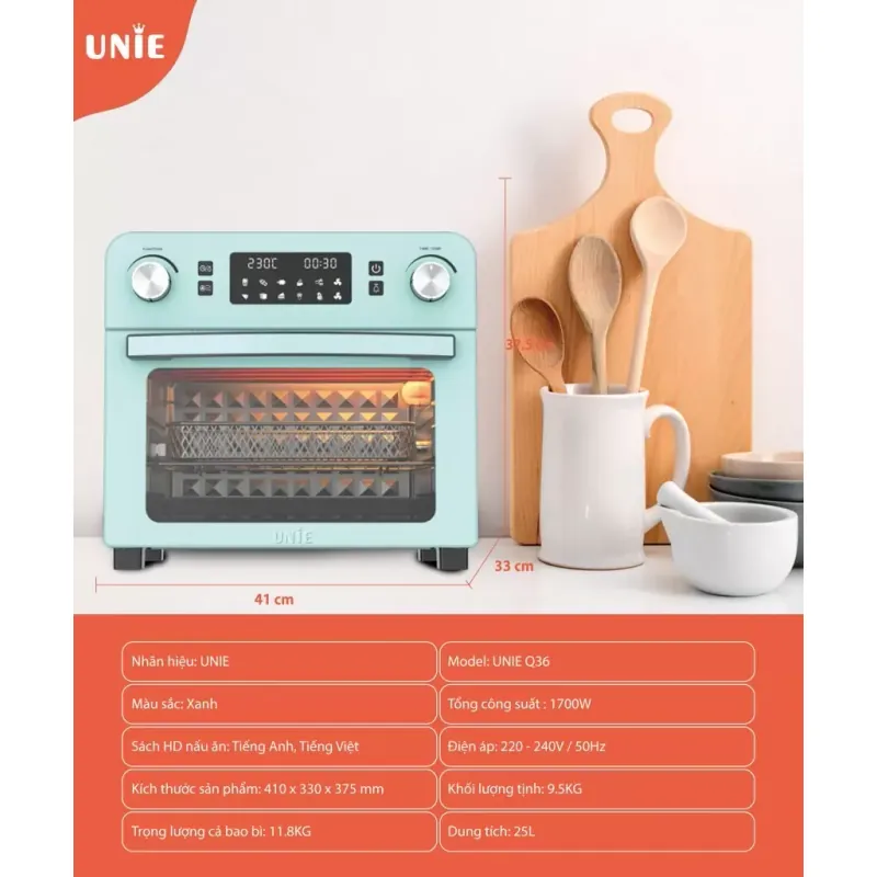 Lò nướng kiêm nồi chiên không dầu UNIE Q36 798155