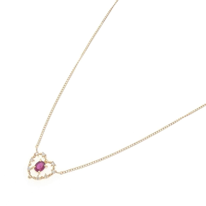 Dây chuyền ruby hình trái tim K18YG 0.24CT - Hàng hiệu chính hãng 858744