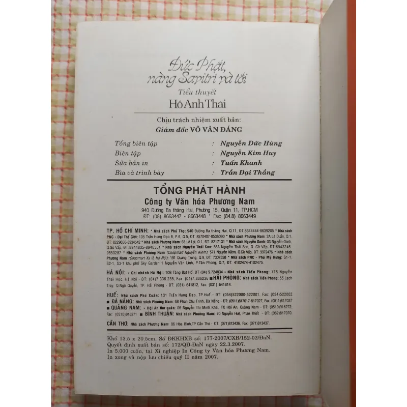 ĐỨC PHẬT, NÀNG SAVITRI VÀ TÔI - Hồ Anh Thái • Bản in năm 2007 • Tốt 751320