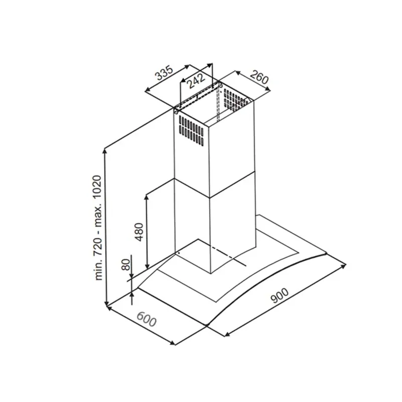 Máy Hút Mùi 3CFV-901X Mặt Kính Cong & Thân Inox - Biểu Tượng Của Sự Tinh Tế Trong Bếp! 591131