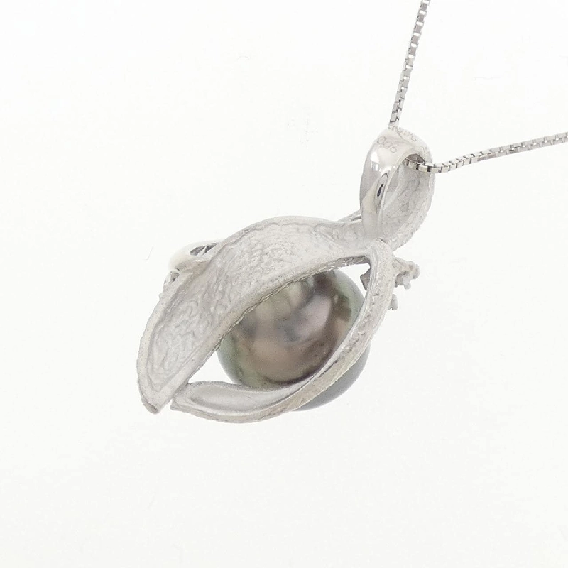 K18WG Ngọc trai đen dây chuyền 11.7mm - Hàng hiệu Chính hãng 855890