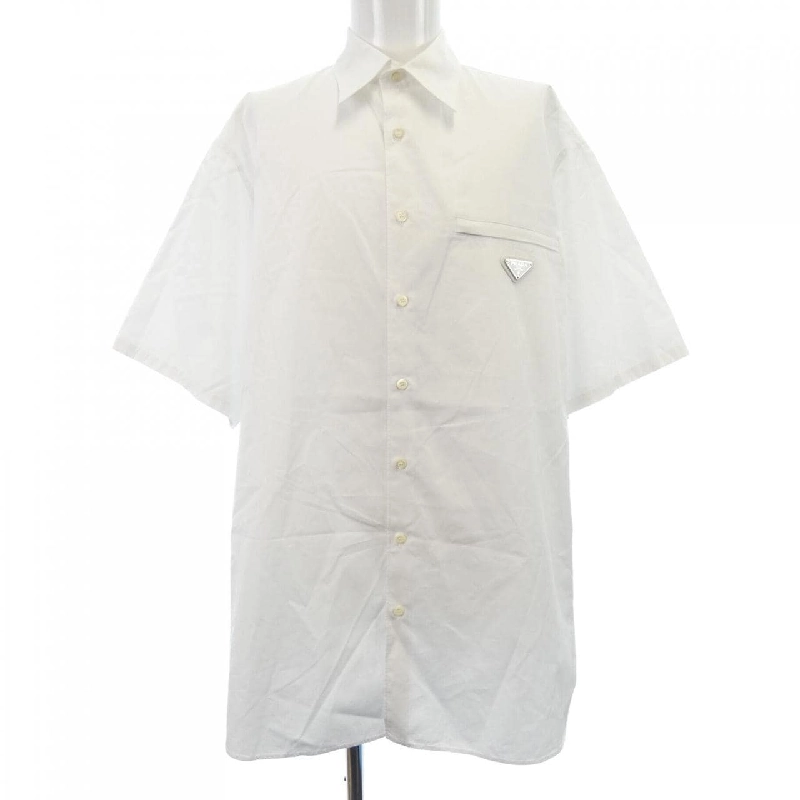 Áo sơ mi ngắn tay PRADA với logo tam giác UCS503 SOOO 1XV2 - Hàng hiệu Chính hãng 897172