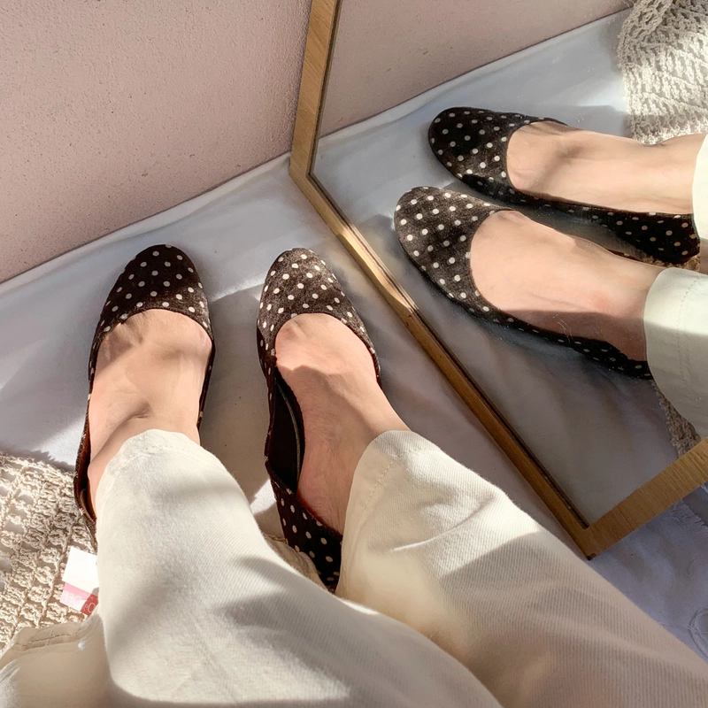 [Like new] Giày bệt nữ O•G•A made in Japan - size 37.5-38 - Chấm bi hot trend 500267
