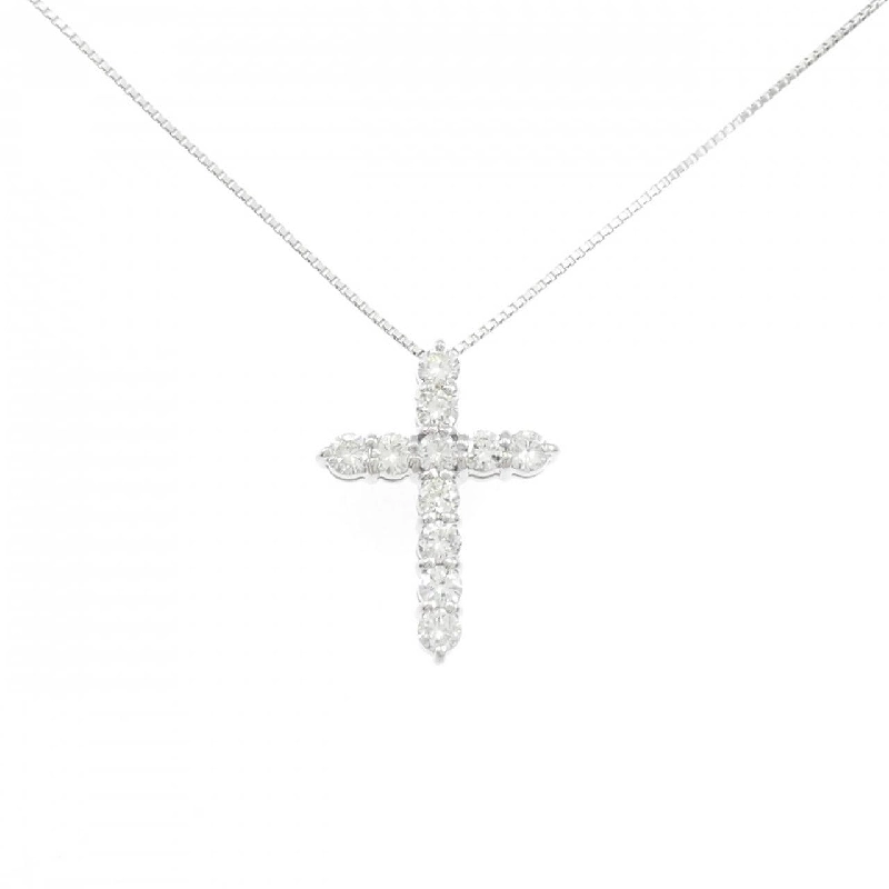 K18WG Dây chuyền kim cương chéo 1.045CT - Hàng hiệu Authentic 859955