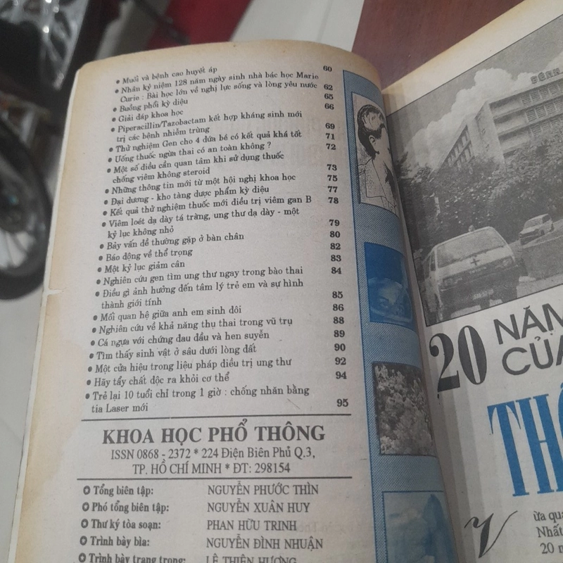 KHOA HỌC PHỔ THÔNG phụ san số 295 tháng 11-1995 459261