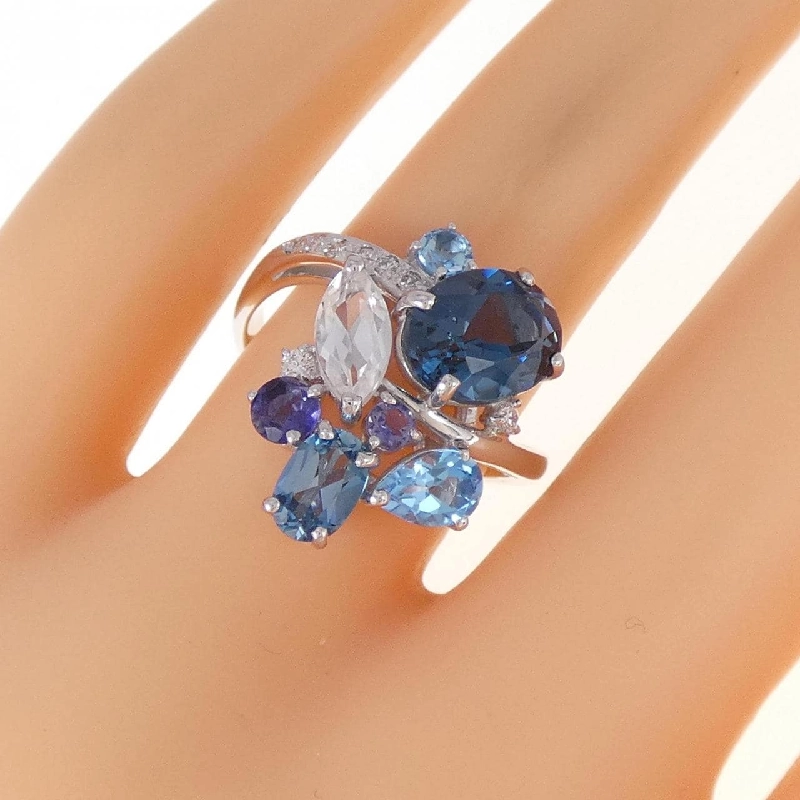 Nhẫn đá màu K18WG 671611