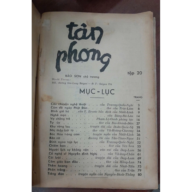 TÂN PHONG - TẬP 20 - NGUYỆT SAN 256886