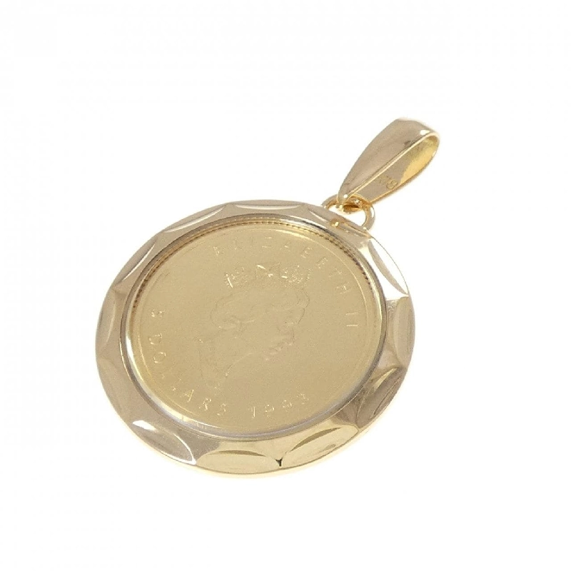 K18YG(枠) Mặt dây chuyền đồng xu - Hàng hiệu Authentic 870148